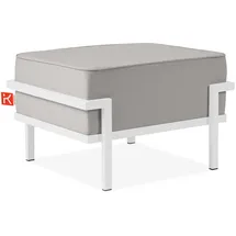 konsimo® Gartenlounge-Hocker 69 x 44 x 54 cm Weiß/Hellgrau