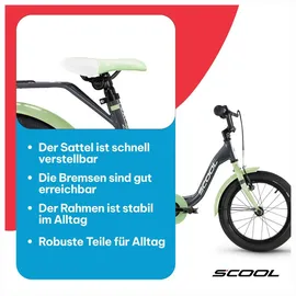 S'COOL niXe 16 Zoll RH 28 cm grau/grün