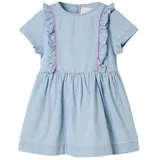 vidaXL Druckkleid Kinderkleid mit Rüschen Hellblau 116 blau