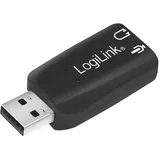 Logilink USB Soundkarte mit Virtual 3D Soundeffekt, Simuliert 5.1 Surround Sound Effekte schwarz