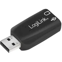 Logilink USB Soundkarte mit Virtual 3D Soundeffekt, Simuliert 5.1 Surround Sound Effekte schwarz