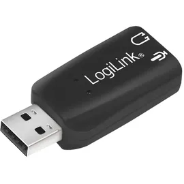 Logilink USB Soundkarte mit Virtual 3D Soundeffekt, Simuliert 5.1 Surround Sound Effekte schwarz