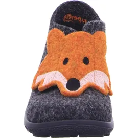 superfit Jungen - Schuhe HAPPY Slipper, Modern, GRAU/ORANGE 4700, 24