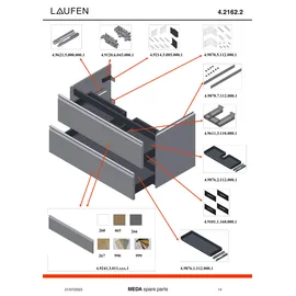 Laufen Waschtischunterschrank 2 Schubladen 98,4 x 51,5 x 44,8 cm Grau