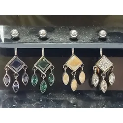 4 Hängekristall Piercings Restposten Abverkauf