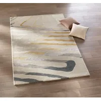 Teppich HEINE HOME Teppiche Gr. B/L: 190 cm x 290 cm, 15 mm, 1 St., beige (beige, grau) Schurwollteppich Shaggyteppich Teppich Schurwollteppiche Teppiche
