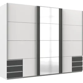 WIMEX Emden 270 x 210 x 65 cm weiß/graphit mit Spiegel und Schubladen