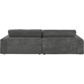 Candy Ecksofa 3C CANDY "Stripes Mega-Sofa, bequem und komfortabel, L-Form", grau (dunkelgrau), B:296cm H:83cm T:205cm, 88% Polyester, 12% Polyacryl, Sofas, Ecksofa, Lose Rückenkissen, mit feiner Quersteppung, Cord-Bezug