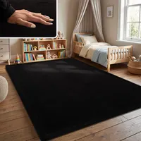 Paco Home Kinderteppich Baby Spielteppich Flauschig rutschfest Deko, Schwarz, 200x350 cm,