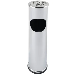 Grafner Grafner® 2in1 Edelstahl Standaschenbecher mit Mülleimer, 8 Liter, Ø15 x 56 cm, silber