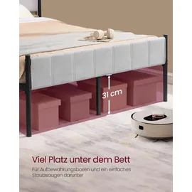 VASAGLE Polsterbett 140 x 200 cm Grau