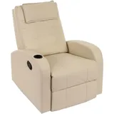 MCW Fernsehsessel Brüssel, TV Sessel Relaxsessel Liegesessel, Kunstleder ~ creme