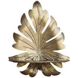 Chic Antique Regalbrett in Blattform, H29 x L23,5 x B13 cm