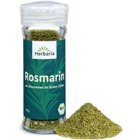 Herbaria Rosmarin bio 22g Streuer – Bio Rosmarinspitzen getrocknet – Bio-Kräuter - Bio-Gewürz – mediterrane Kräuter - Premium Bio-Qualität - im praktischen Glas-Gewürzstreuer