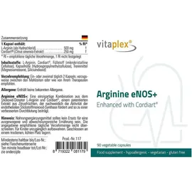 Vitaplex Arginin eNOS+ neutral Kapseln 90 Stück