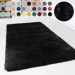 Hochflor-Teppich ESPRIT "Relaxx ESP-4150", schwarz, H:25mm Ø:120cm, Kunstfaser, Teppiche, Wohnzimmer, sehr große Farbauswahl, weicher dichter Hochflor