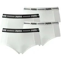 Puma Damen Mini Shorts - Iconic, Soft Cotton Modal Stretch, 4er Pack Weiß XL