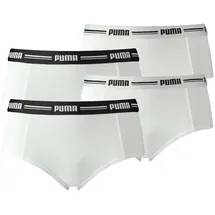 Puma Damen Mini Shorts - Iconic, Soft Cotton Modal Stretch, 4er Pack Weiß XL