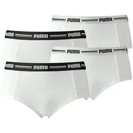 Puma Damen Mini Shorts - Iconic, Soft Cotton Modal Stretch, 4er Pack Weiß XL