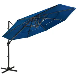 Sonnenschirm mit Aluminium-Mast 4-lagig Azurblau 3x3 m