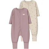 NAME IT NBFNIGHTSUIT 2P Zip FF Heart Noos Pyjama Beige 104