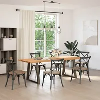 VidaXL Esstisch Hellbraun 240x90x74 cm Massivholz Eiche Rechteckig