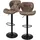 ML-Design Barhocker 2er Set Kunstleder, Braun, Barstuhl mit Rückenlehne Fußstütze,