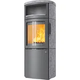 Kaminofen HARK 44-5.8 GT ECOplus 8 kW - Ofenkacheln: Specksteinverkleidung - Korpus: titan