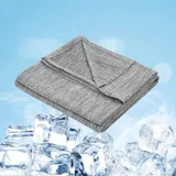 Woltu Sommerdecke Selbstkühlende Decke Mikrofaser Arc-chill, Kühldecke Mit Q-max0.45, Kühl Und Hautfreundlich, Weiche Sofadecke Reisedecke 200 X 220cm Grau - Woltu