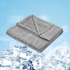 Woltu Arc-chill, selbstkühlende Bettdecke, Mikrofaser Q-Max >0,45 Sommerbettdecke, weiche, hautfreundliche Bettabdeckung, 200 x 220 cm, Grau