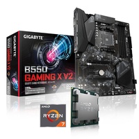 Memory PC Aufrüst-Kit Bundle AMD Ryzen 7 5700G 8X 3.8 GHz Prozessor, Gigabyte B550 Gaming X V2 Mainboard (Komplett fertig zusammengebaut inkl. Bios Update und Funktionskontrolle)