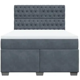 vidaXL Boxspringbett 140 x 200 cm Dunkelgrau