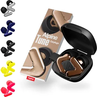 Alpine Tune Ohrstöpsel für Konzerte und Musik, Festival Ohrstöpsel mit Schalldämpfung, Hifi Klangqualität, 19dB Gehörschutz mit Klarem Klang, 4 Größen, Festivals, Partys, Raves & Clubs, Roségold