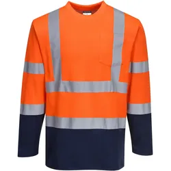Warnschutz Langarmshirt "S280" Komfort - XXL - orange/marine