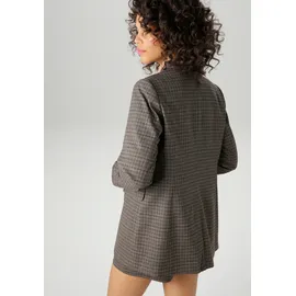 Aniston CASUAL Longblazer Kariert Braun/Grau 44
