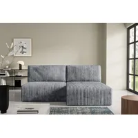 Intenso Modular Cord Ecksofa mit Schlaffunktion BERGE, Grau - Grau