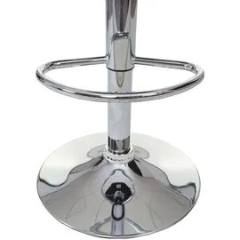 Mendler 2er-Set Barhocker HWC-G87, Tresenhocker Barstuhl, höhenverstellbar ~ Kunstleder grau-weiß, Chromfuß