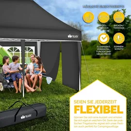 tillvex Faltpavillon 3 x 6 m inkl. 3 Seitenteile Anthrazit