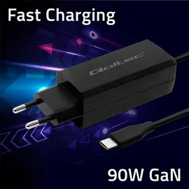Qoltec 52420 90-W-GaN-Superschnellladegerät 5–20 V 3–4 5 A USB-C 3.1
