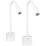 sebson LED Steckdosenlampe dimmbar weiß - 2er Set - Leuchte für die Steckdose 4W, Steckerleuchte mit Schwanenhals flexibel neutralweiß 4000K - Leselampe, Nachtlicht