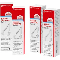 ALIUD PHARMA Nasenspray AL 0,05%, Lösung 10 ml, 4 Packungen: Mit abschwellender Wirkung bei verstopfter Nase wegen Schnupfen, für Kinder geeignet