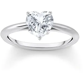 Thomas Sabo Ring mit weißem Stein in Herzform in Silber weiß | Hearts TR2476-051-14 Damenring