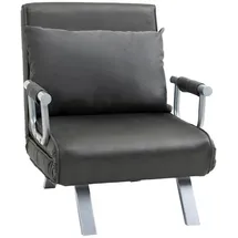 Homcom Schlafsessel Kunstleder 69 x 80 x 65 cm Grau mit Kissen