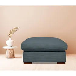 Polsterhocker HOME AFFAIRE "Coray", grau, B:92cm H:47cm T:92cm, 100% PES, Hocker, mit Federn und Daunen
