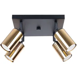 SOLLUX LIGHTING Deckenleuchte "Plafond WINX 4 schwarz/gold", schwarz (schwarzes gold), H: 19cm, Lampen, einstellbarer Lichtstrahl