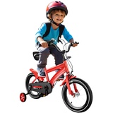 ieLsngai Kinderfahrrad, 14" Trainingsrad Fahrrad Jungen Mädchen Fahrrad mit Abnehmbare Stützräder,Jungen Mädchen Fahrrad für 3-6 Jahre Anfänger Fahrrad (rot)