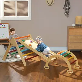 aiyaplay Kletterdreieck 5 in 1 Set mit Rutsche Mehrfarbig