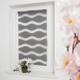 GARESA Doppelrollo GARESA "Welle" Gr. 4, grau (hellgrau, weiß, weiß), B:45cm H:150cm, Polyester, Rollos, dekorativ, stufenlos verstellbar