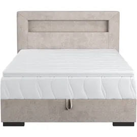 Cotta Boxbett COTTA "Kelly", grau (elephant), B:145cm L:207cm, 100% Polyester, Komplettbetten, ausgestattet mit LED-Licht, inkl. Bettkasten