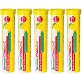 Vitamin C Brausetabletten 5x20 Stk. – Zitronengeschmack – 180 mg Vitamin C Zuckerfrei – T&D Pharma German Vitamin C – Made in Germany